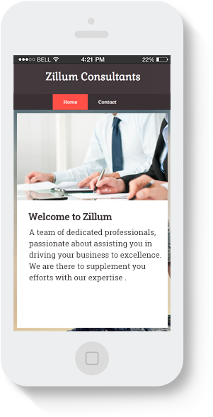 Websites created with Zoho Sites are automatically optimized for mobile browsing