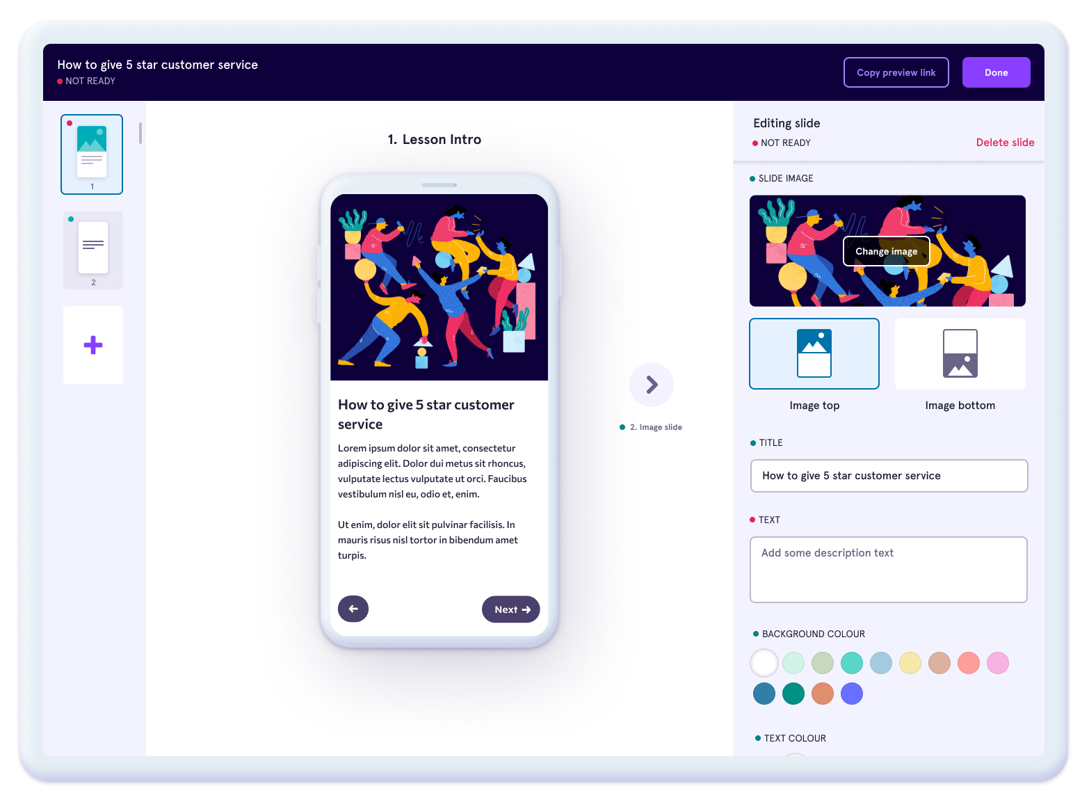 eduMe screenshot: Fast & easy lesson creation