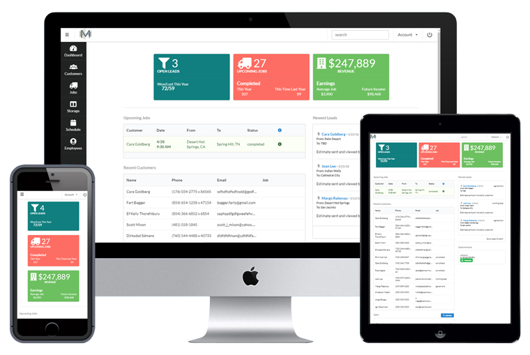 MovingPro screenshot: The MovingPro platform can be used on any device to facilitate on-site management