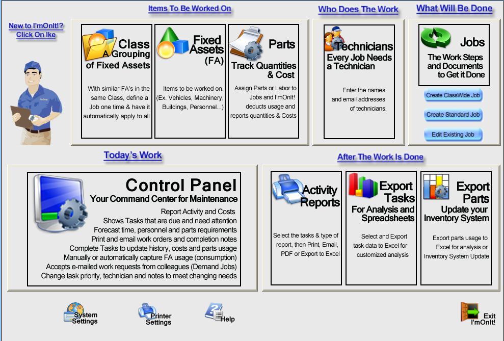 I'mOnIt! Software - Guide Screen