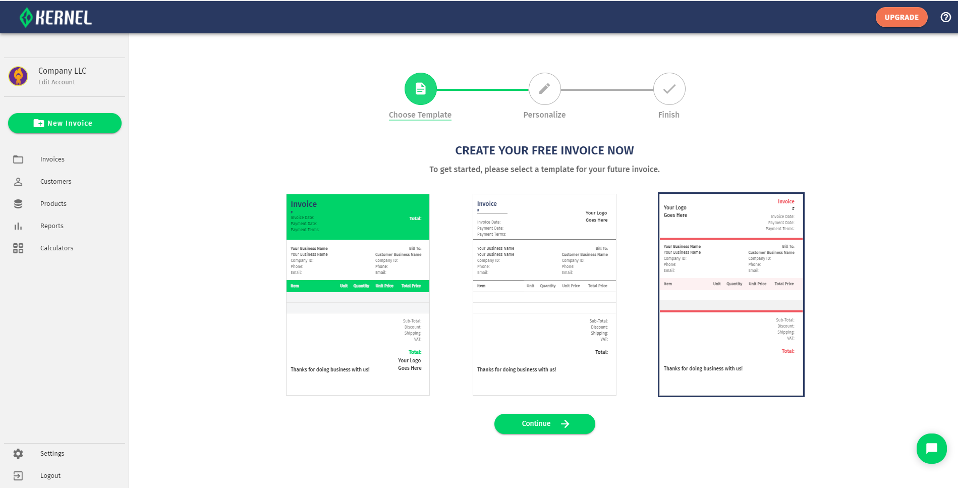 Kernel Software - Kernel create invoices