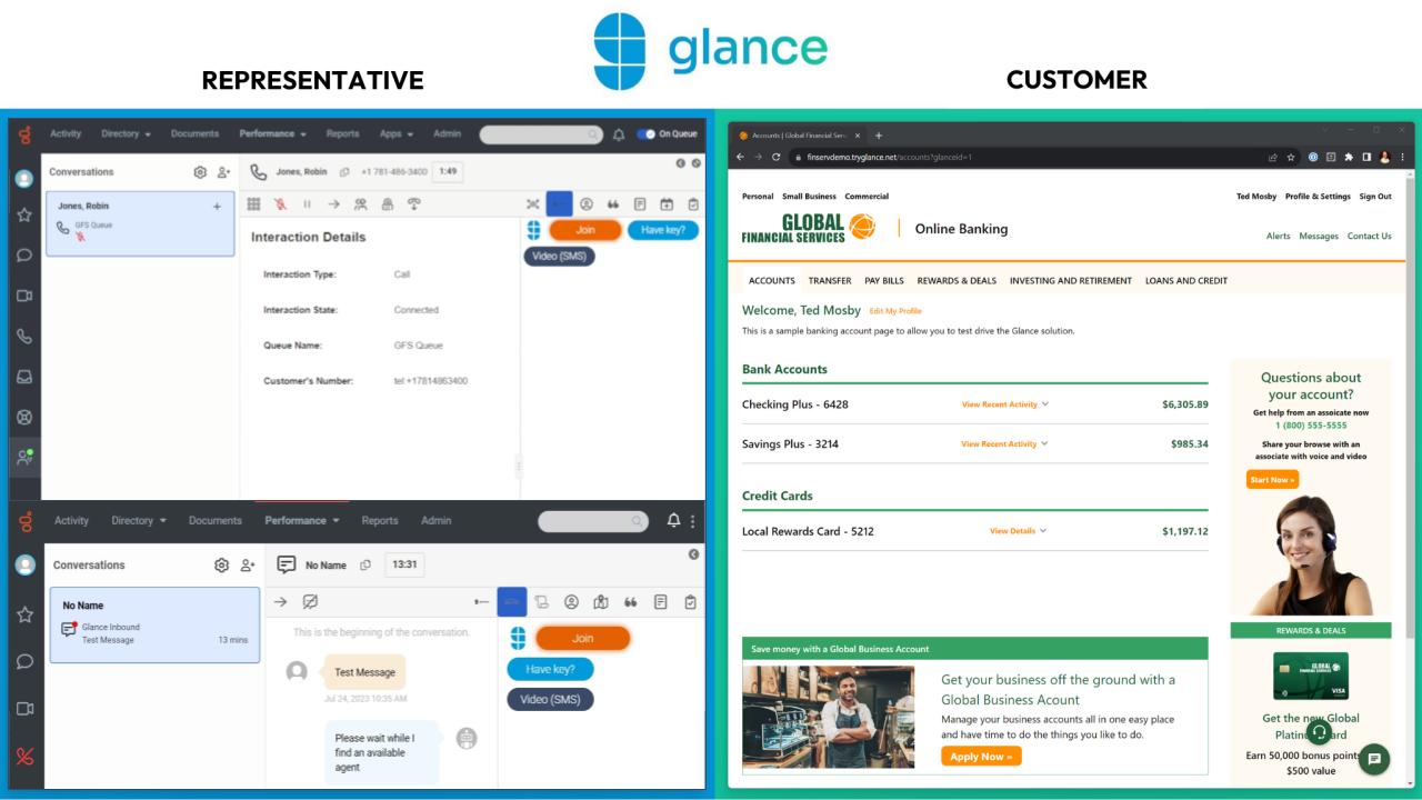 Glance Software - Glance chat session