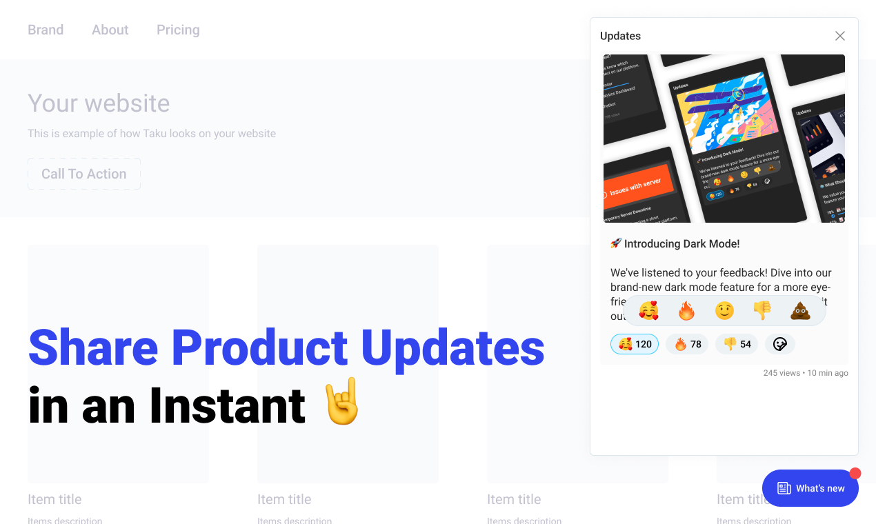 Share product updates in an instant