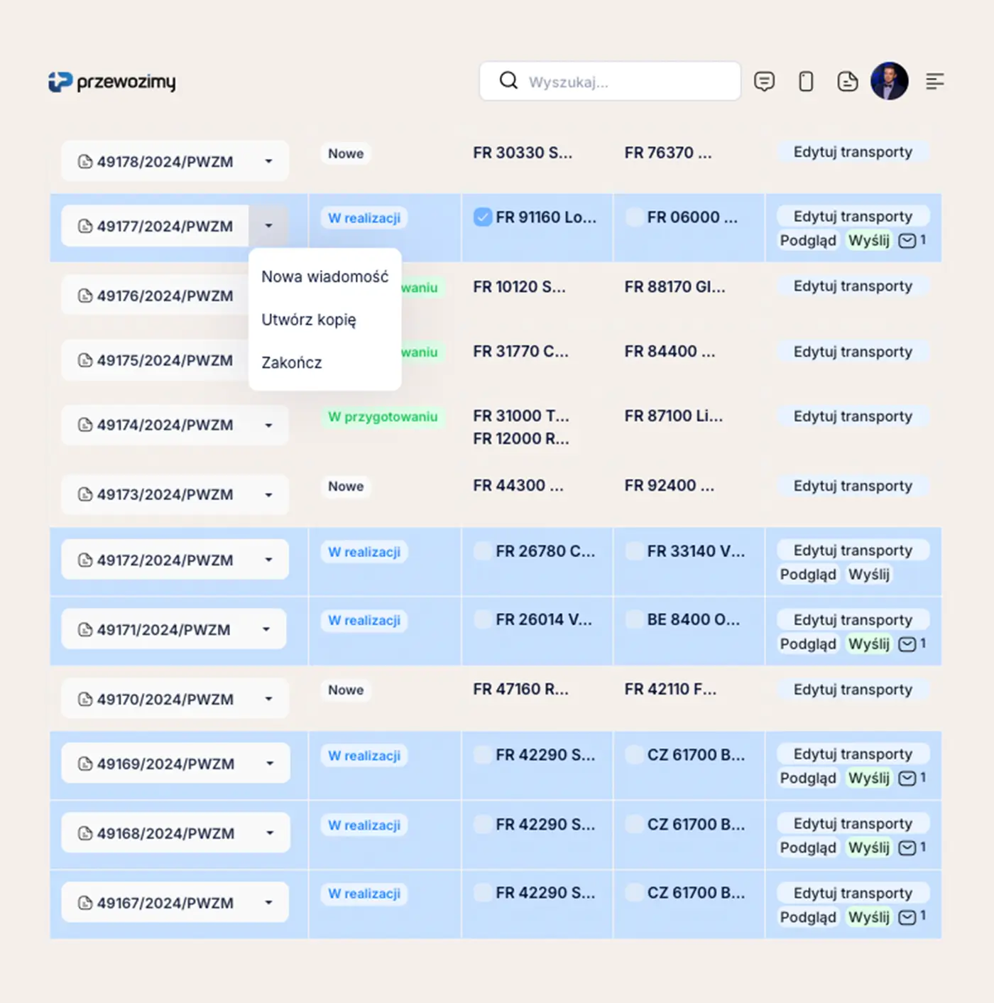 Przewozimy screenshot: Przewozimy platform
