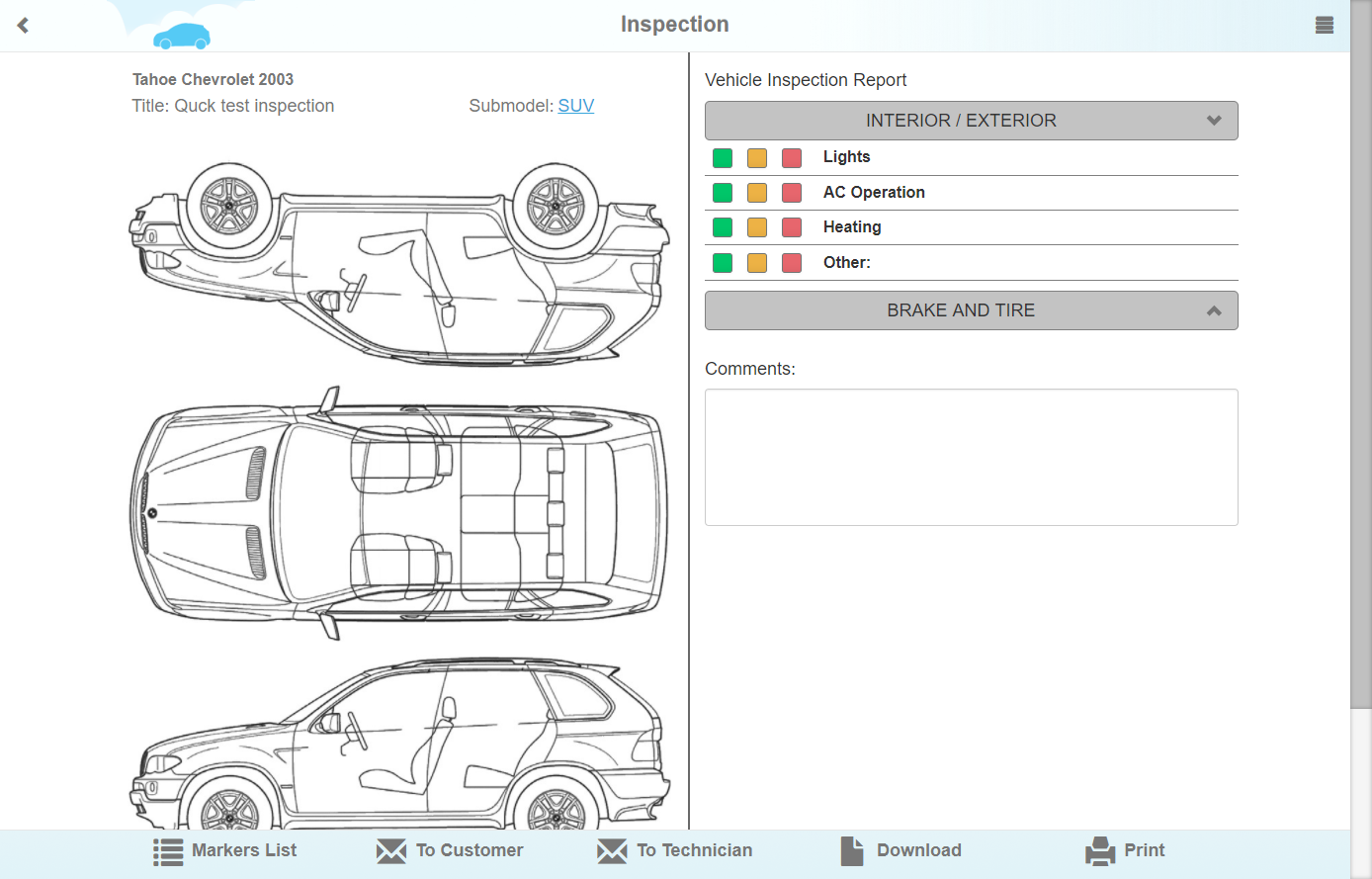 AutoRepair Cloud Software - AutoRepair Cloud inspection