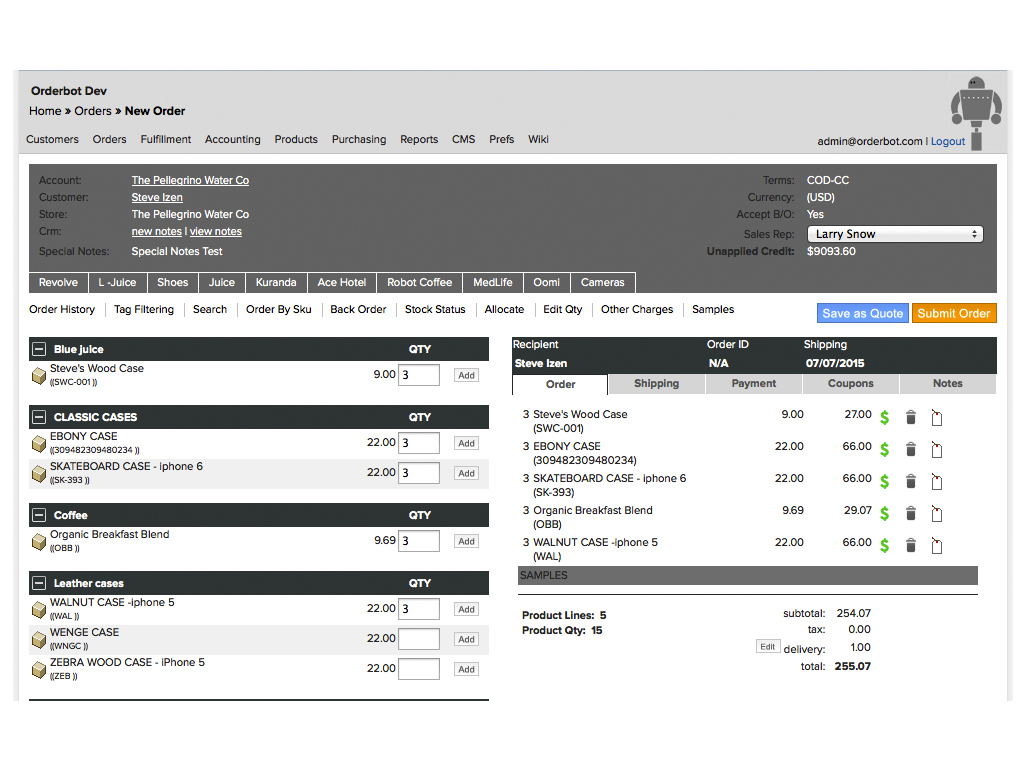 Orderbot Software - Orders