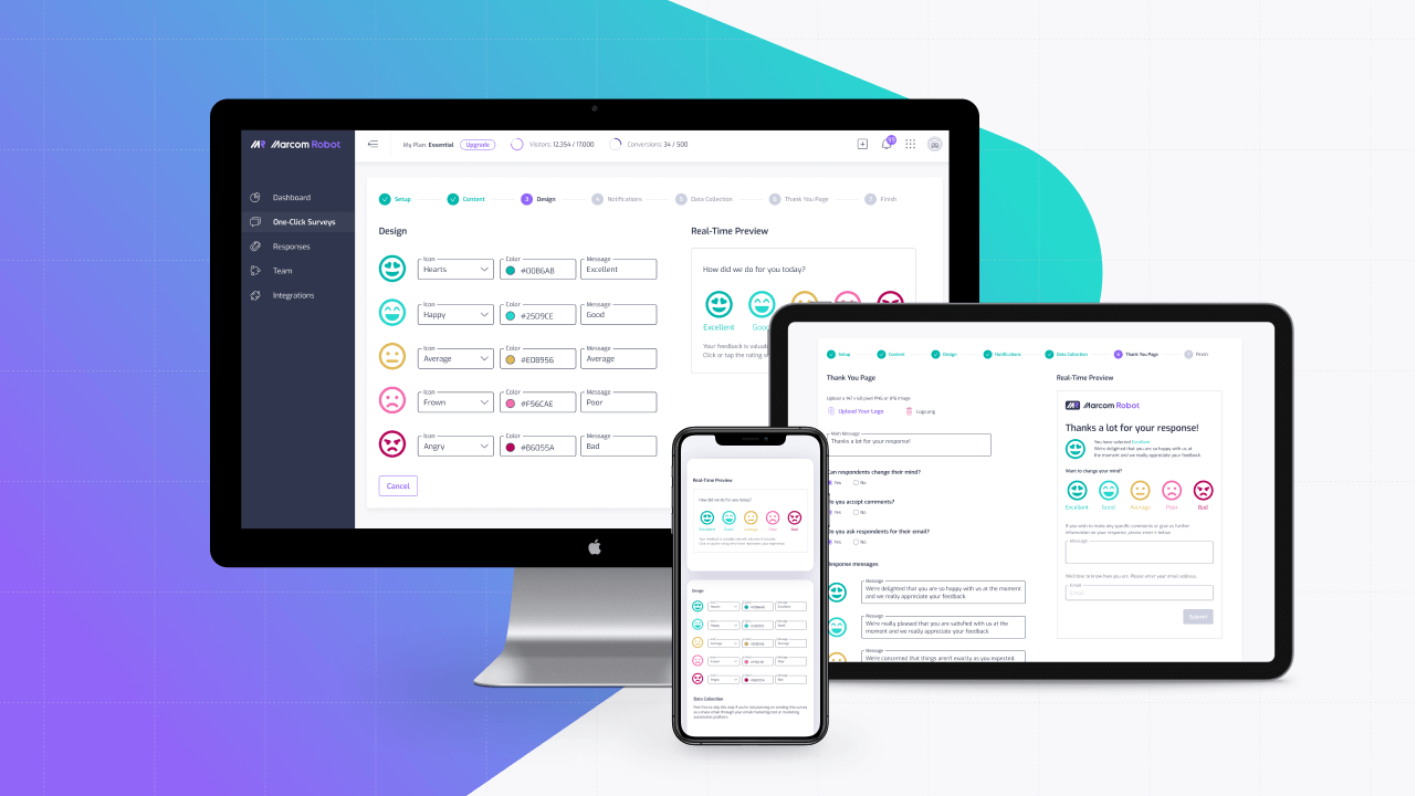 SurveySense screenshot: Customer Feedback Tool one-question customer surveys