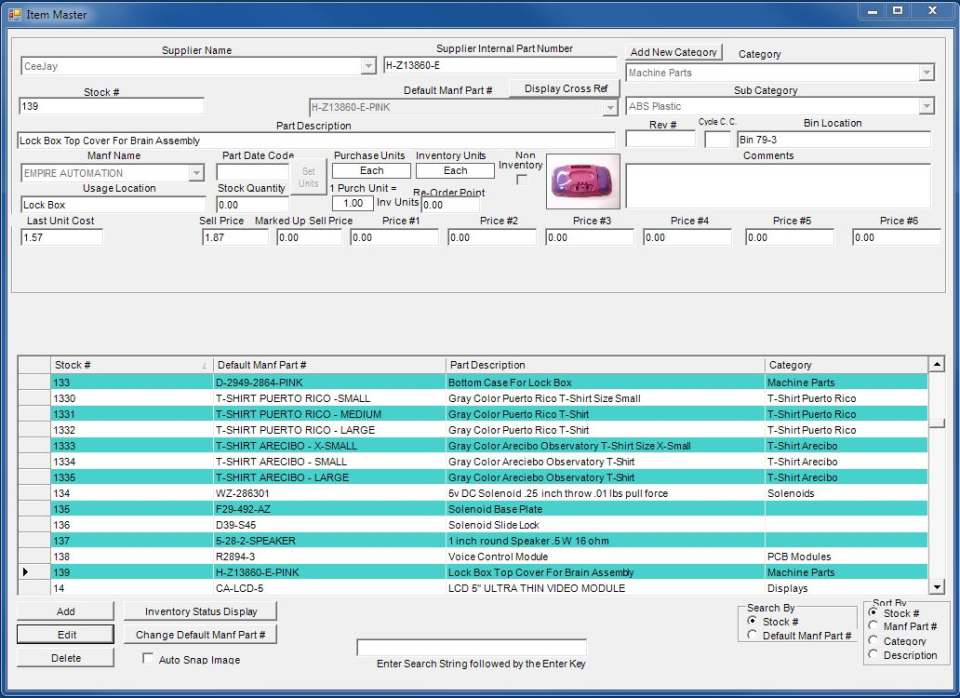 Visual Inventory Control Software - 2
