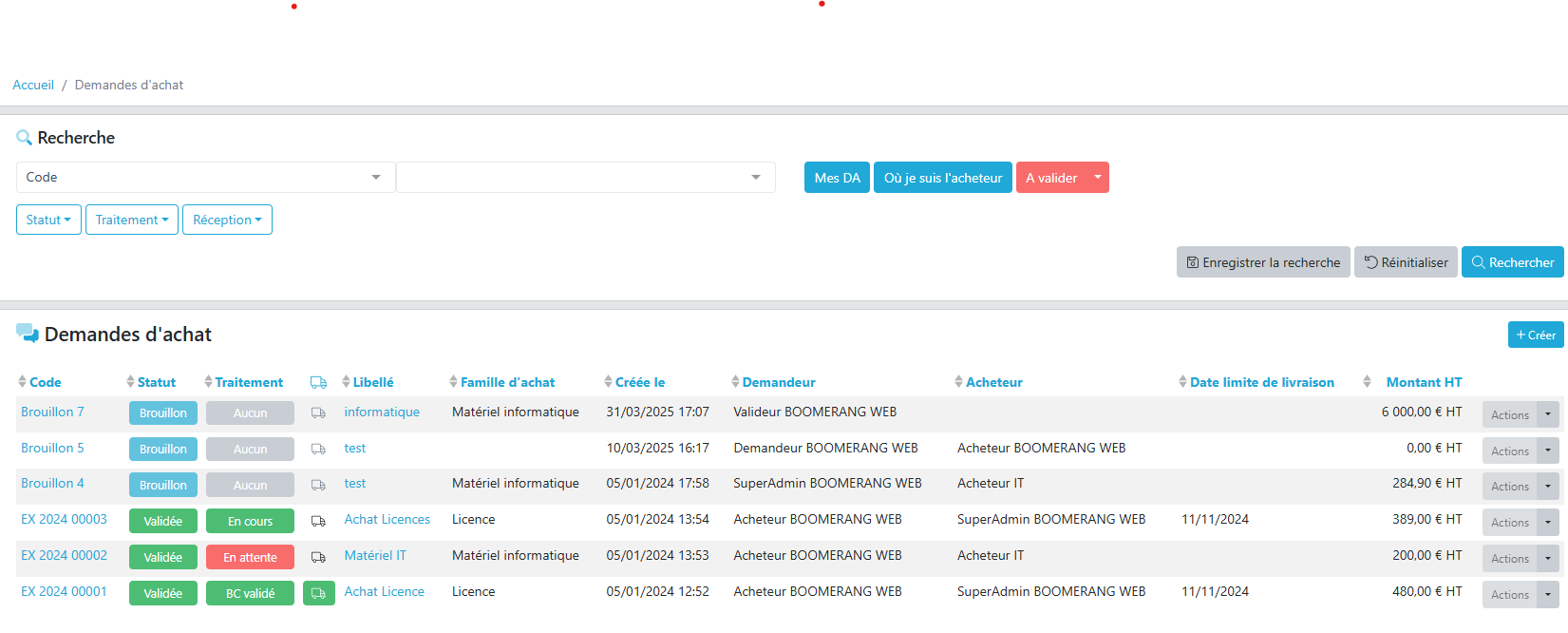 Boomerang Web screenshot: Boomerang Web status tracking