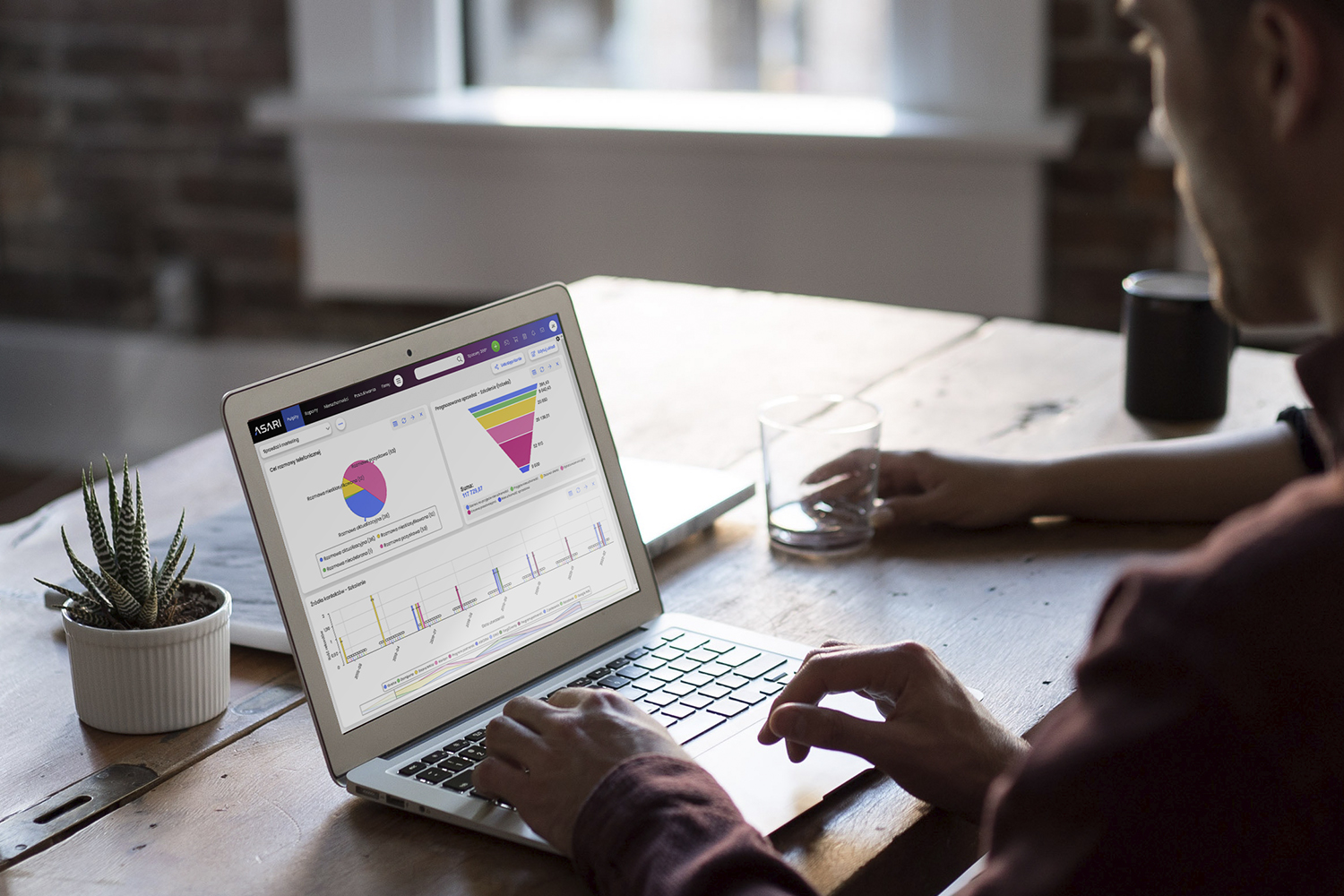ASARI CRM screenshot: Dashboard view
