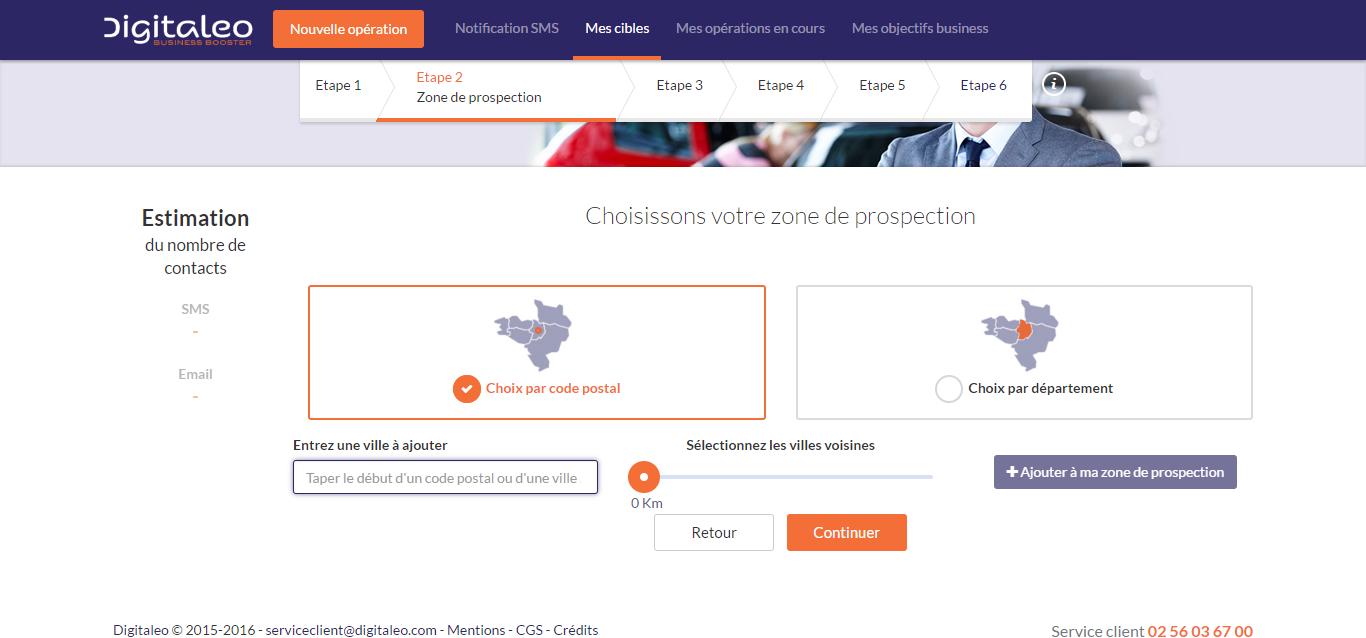 34 millions de contacts géolocalisés sont disponibles à la location dans l'interface Digitaleo