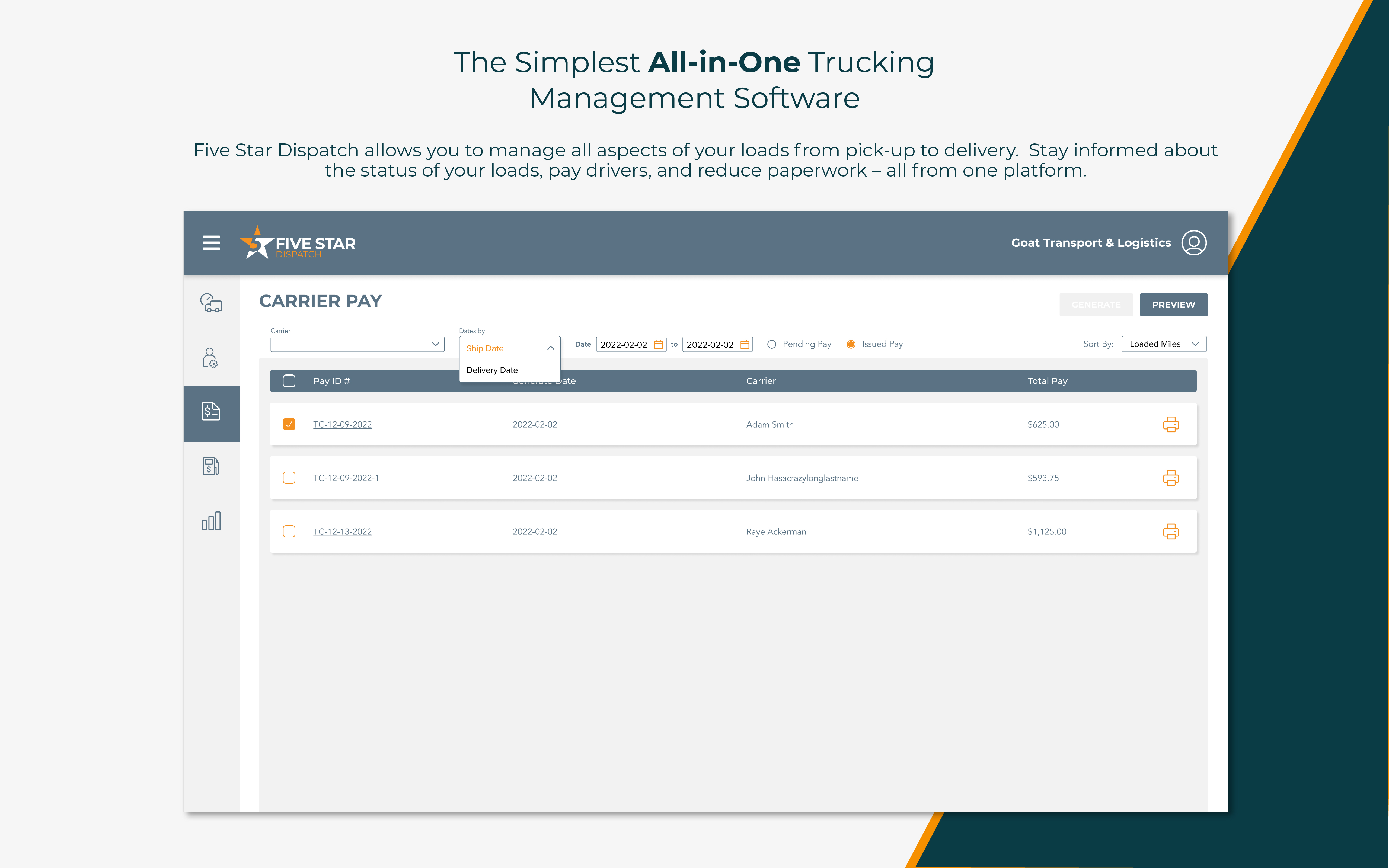 The Simplest All-in-One Trucking Management Software