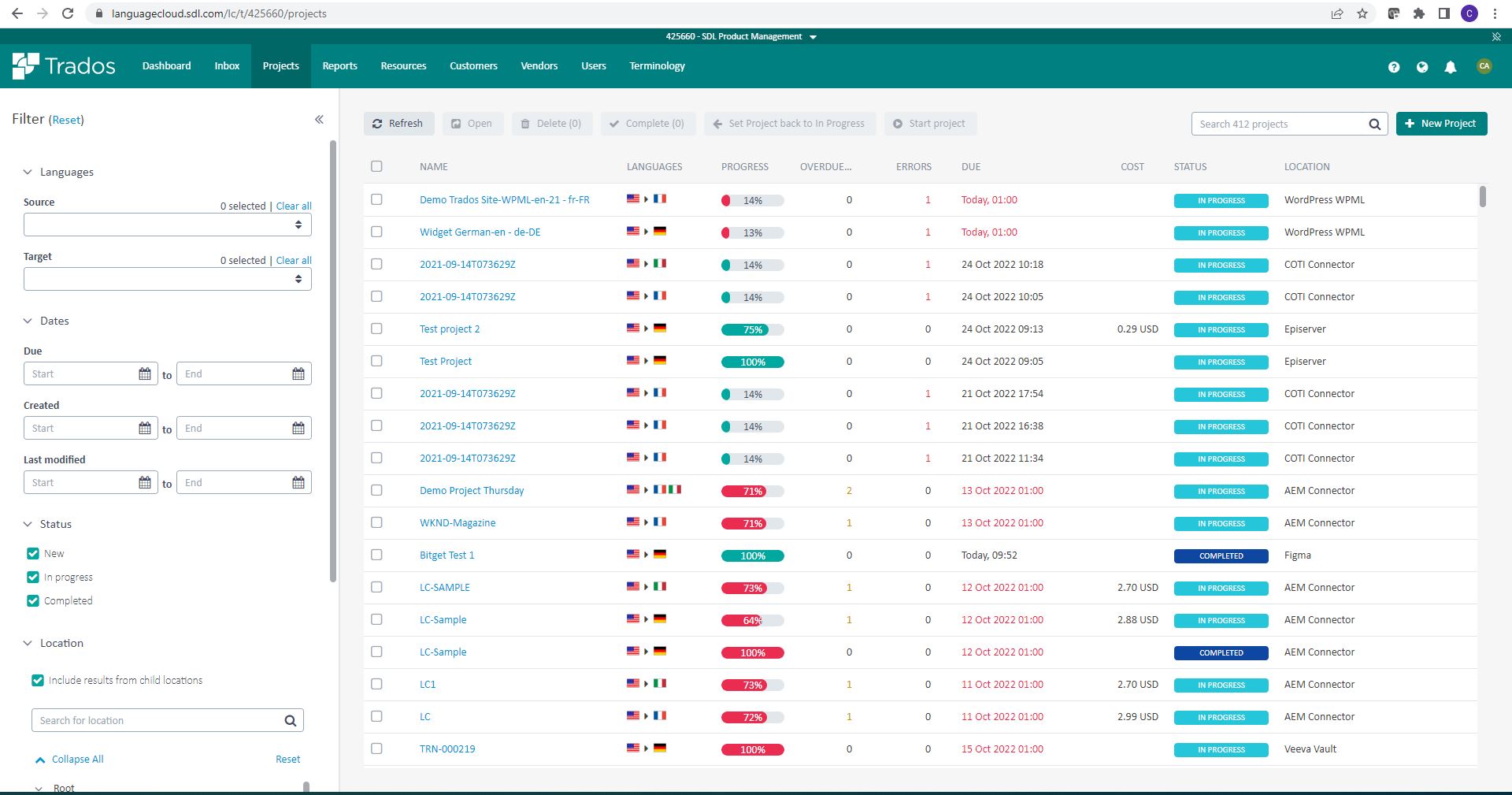 Trados Accelerate screenshot