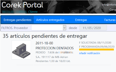 Corek screenshot: Corek portal