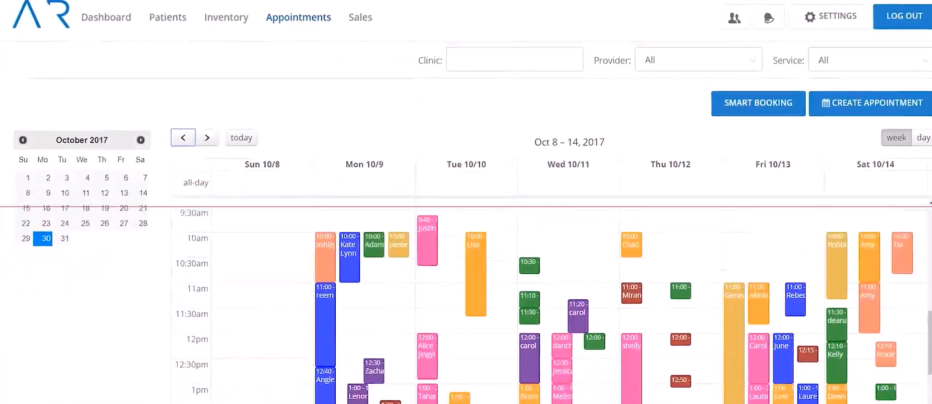 Aesthetic Record appointment scheduling