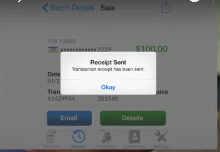 eBizCharge Software - Users can send transaction receipts to their customers