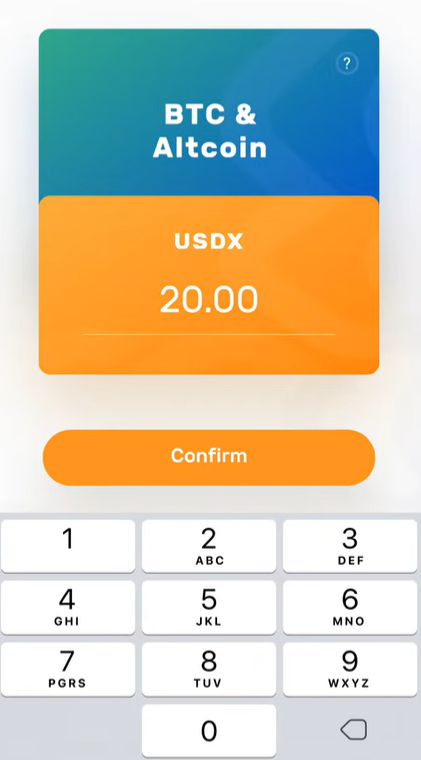 USDX Wallet coins purchase