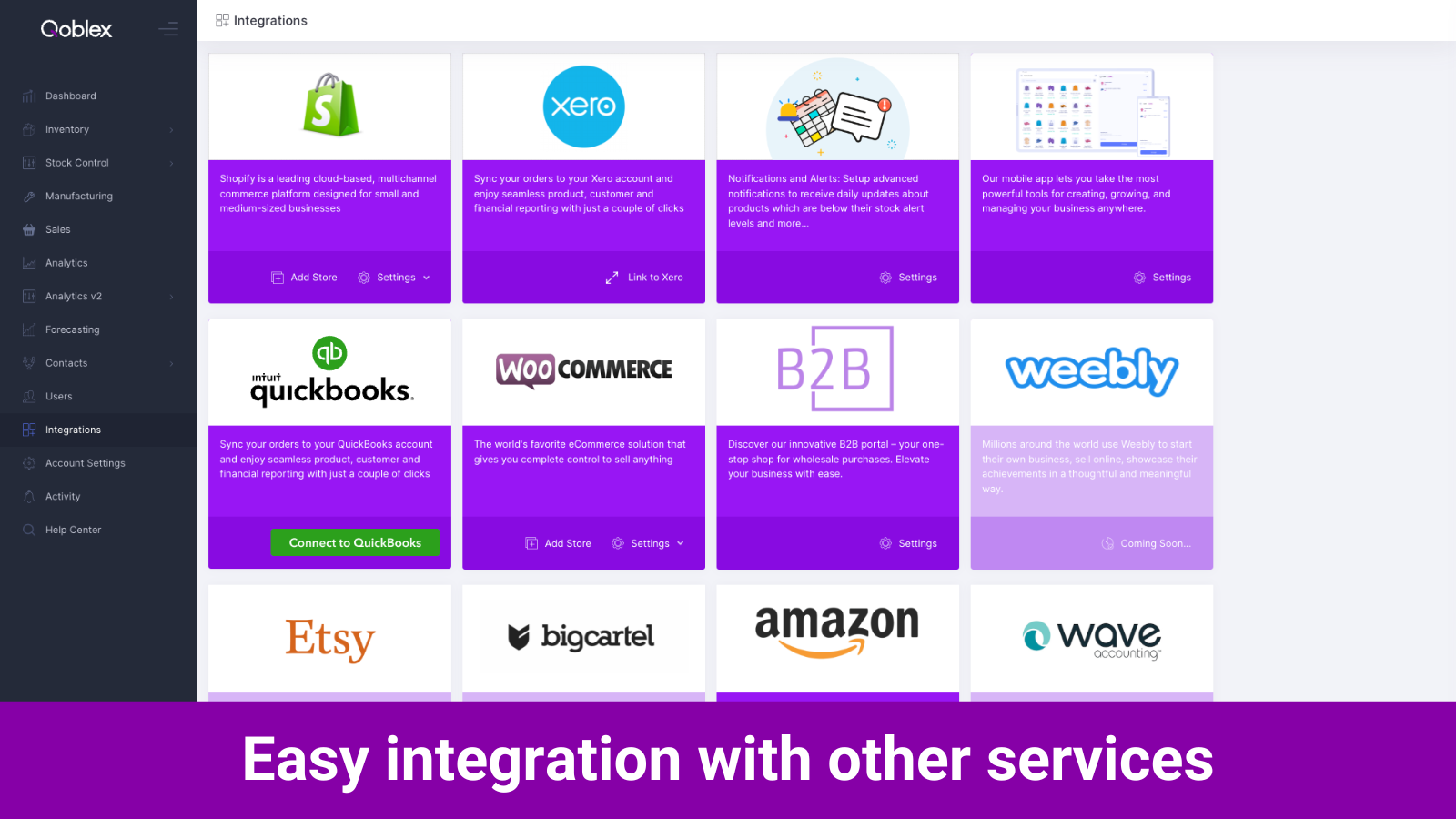 Easy integration with other services