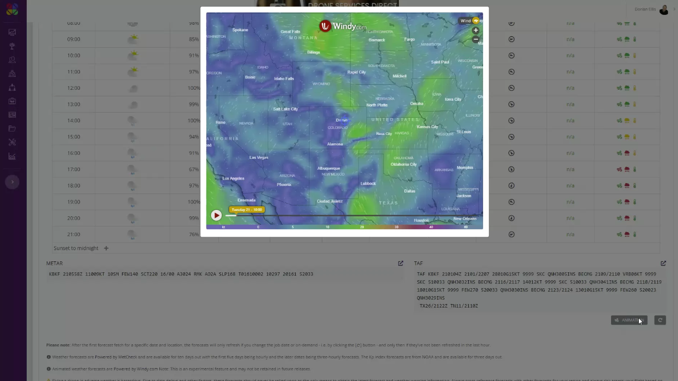 Dronedesk Software - Dronedesk weather forecasts