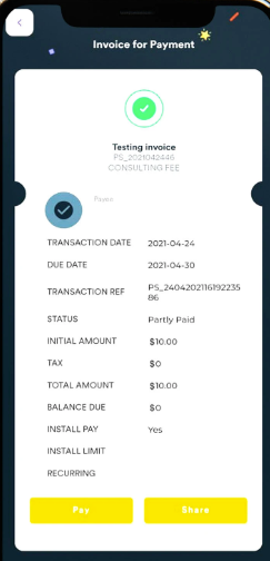 PaySprint screenshot: PaySprint Invoice Payment