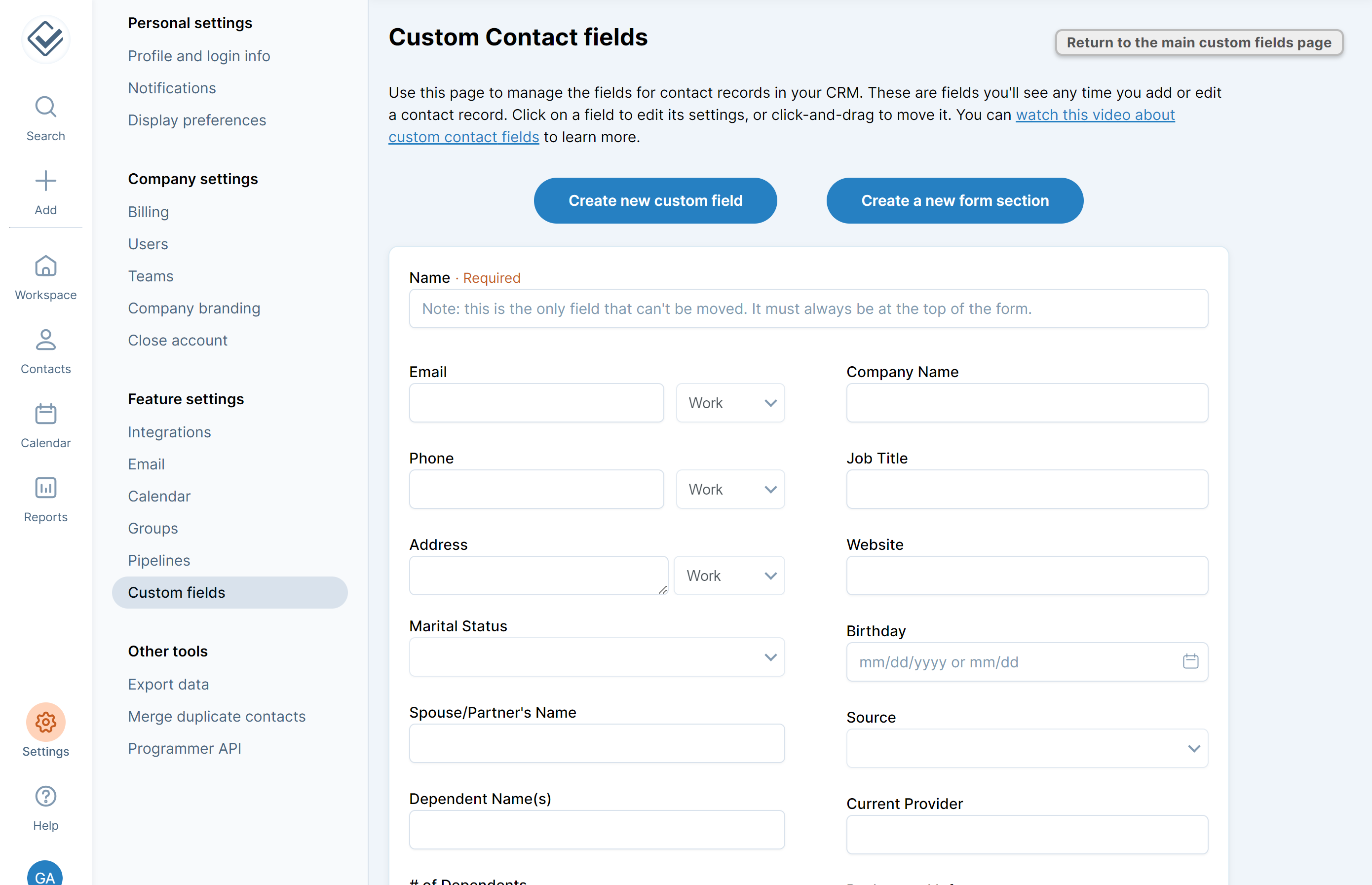 Less Annoying CRM Software - Custom fields - create unlimited custom fields to store all the information you need to stay on top of for every contact or company.