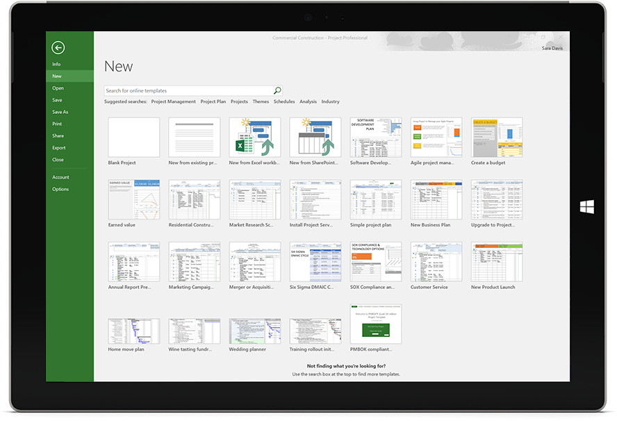 Microsoft Project Software - Built-in, customizable templates use industry best practices