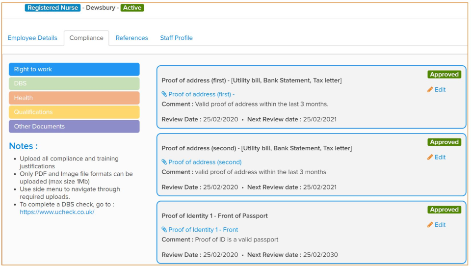iStaffRota compliance tracking