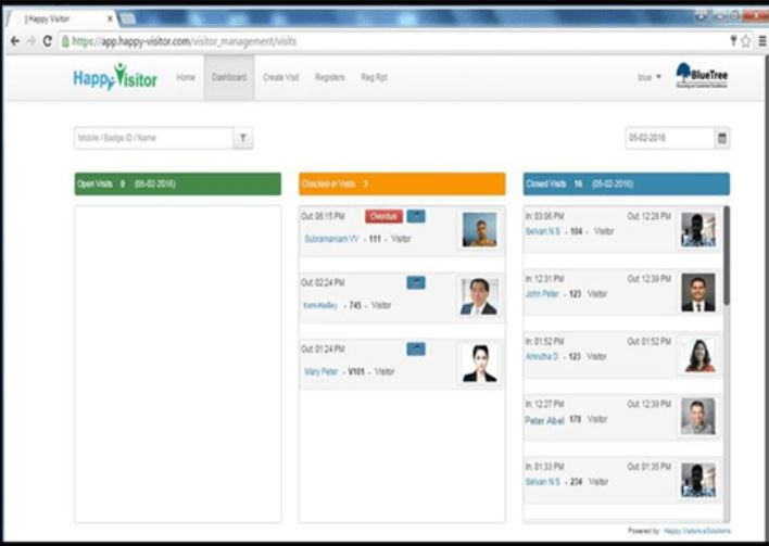 Happy Visitor screenshot: Happy Visitor dashboard