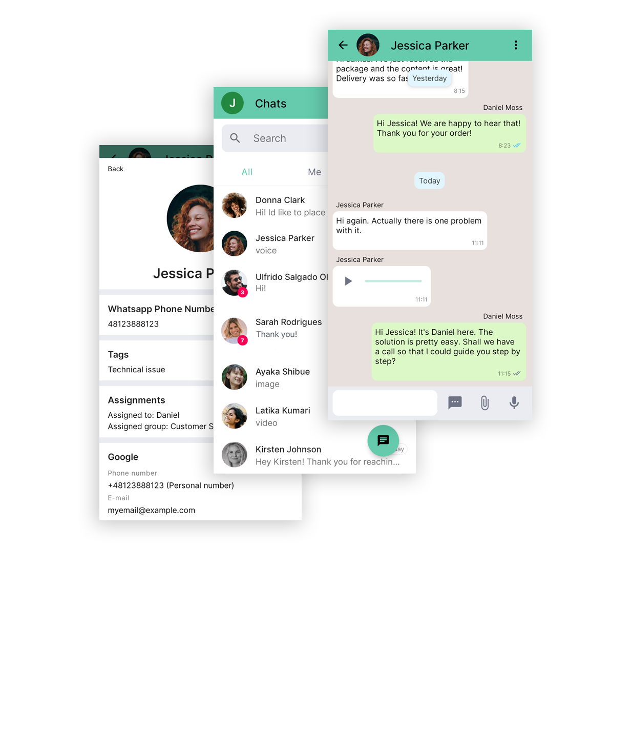 get.chat mobile application for the WhatsApp Business API