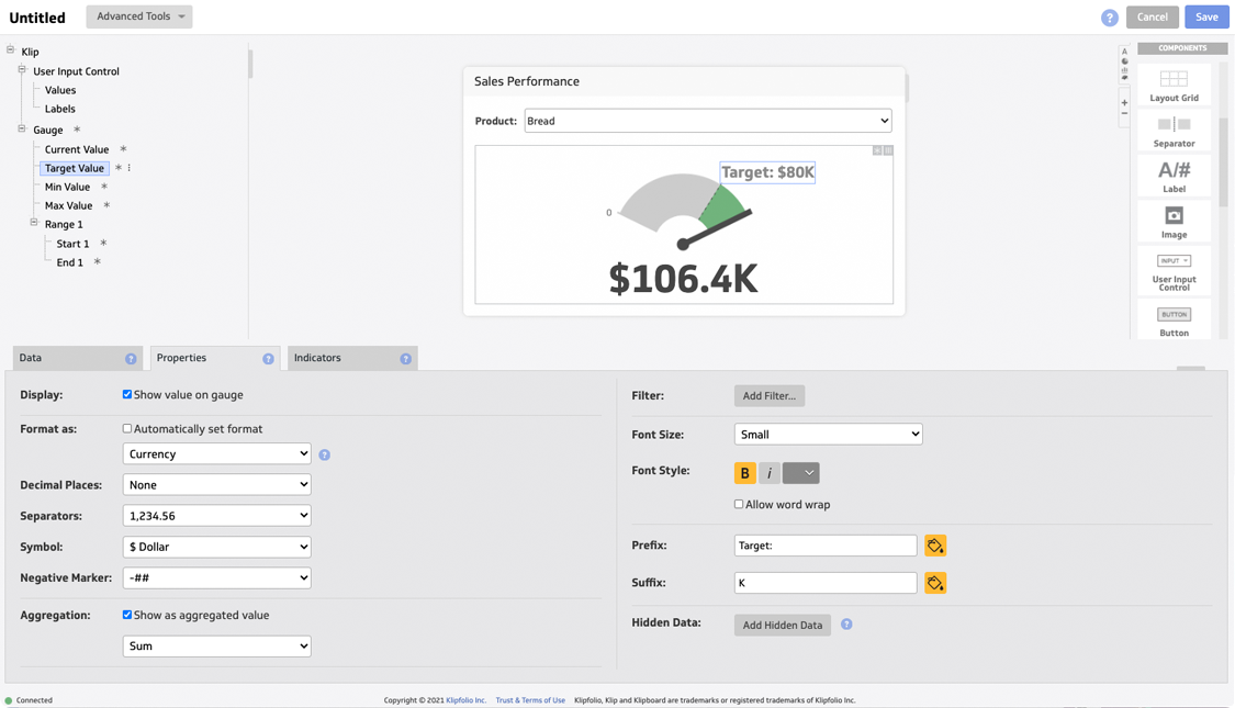 Klips Software - Customize everything—layouts, colors, fonts, and visuals. Build stunning dashboards perfectly tailored to your brand.