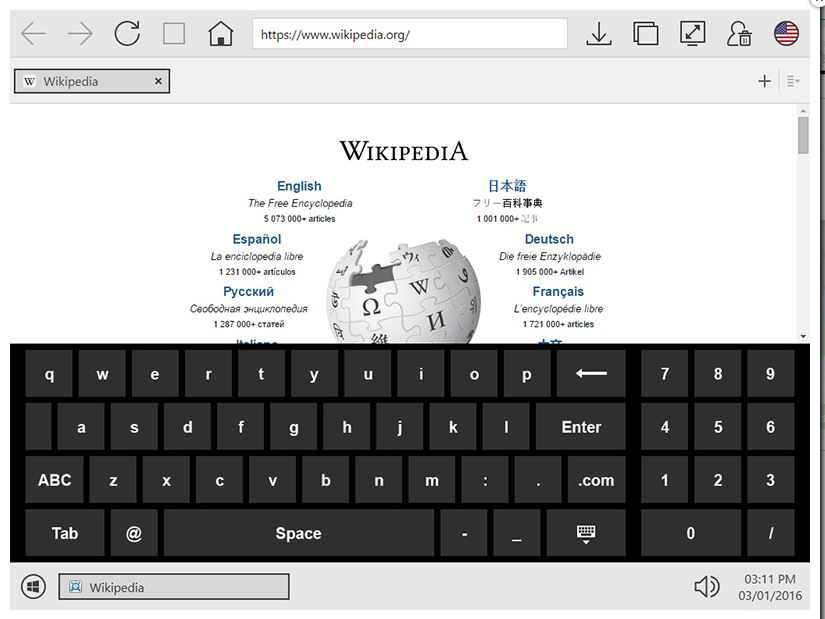 SiteKiosk Browser - Onscreen keyboard