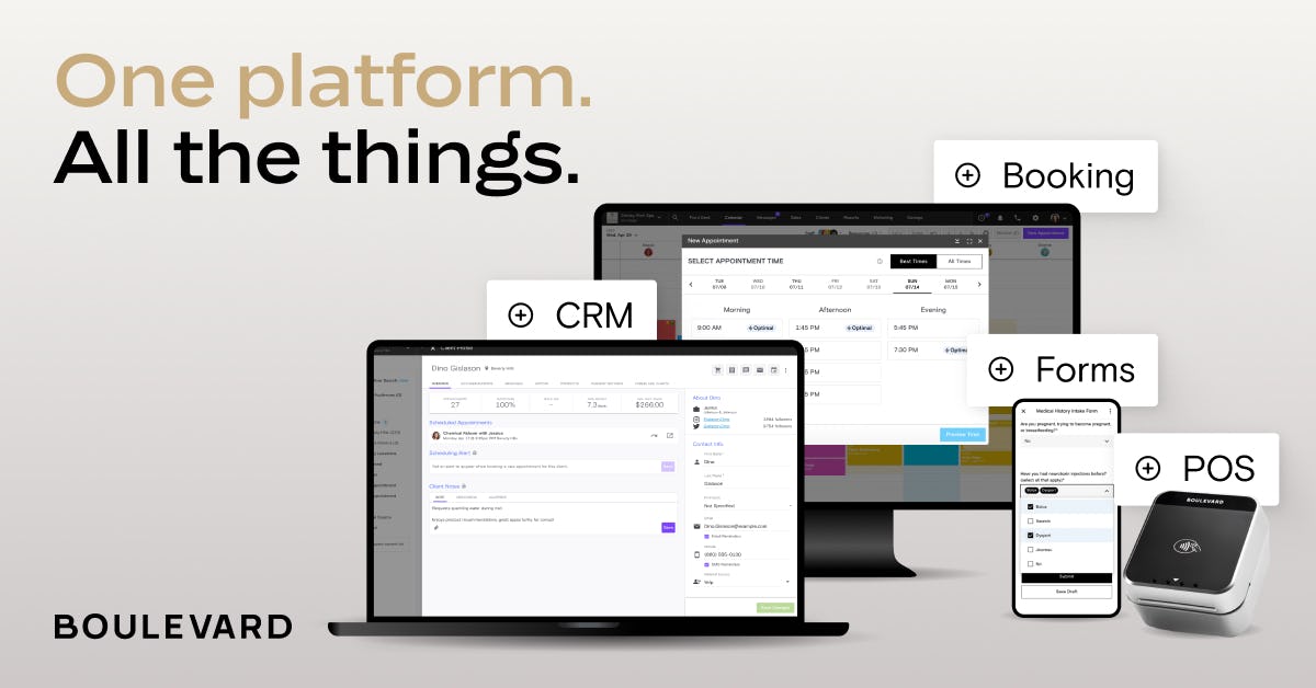 Boulevard Software - Meet the #1 client experience platform pupose-built for appointment-based, self-care businesses. Streamline time-consuming tasks and maximize revenue with an easy-to-use platform that works as beautifully as you do.