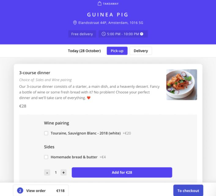 Formitable screenshot: Formitable pick-up management