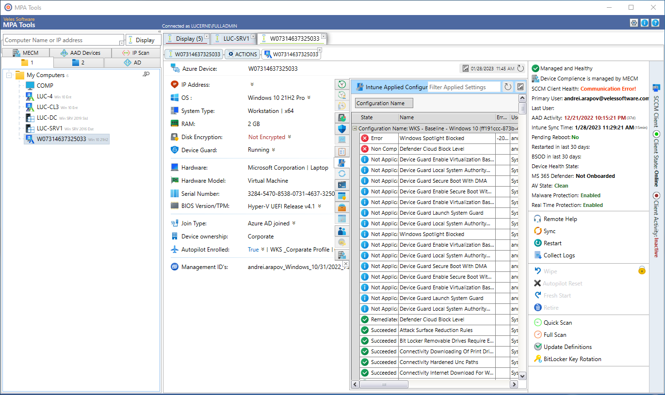 Intune Applied Configurations
