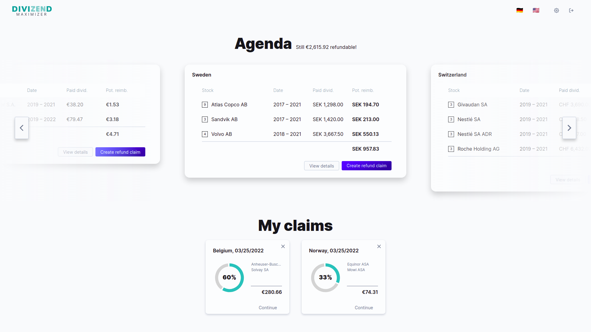 Divizend Maximizer screenshot