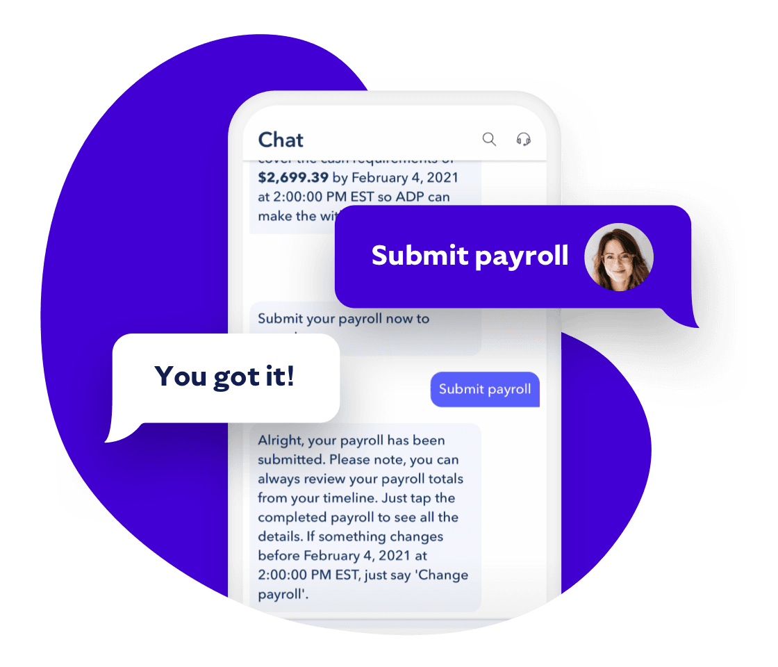 Submit payroll via mobile
