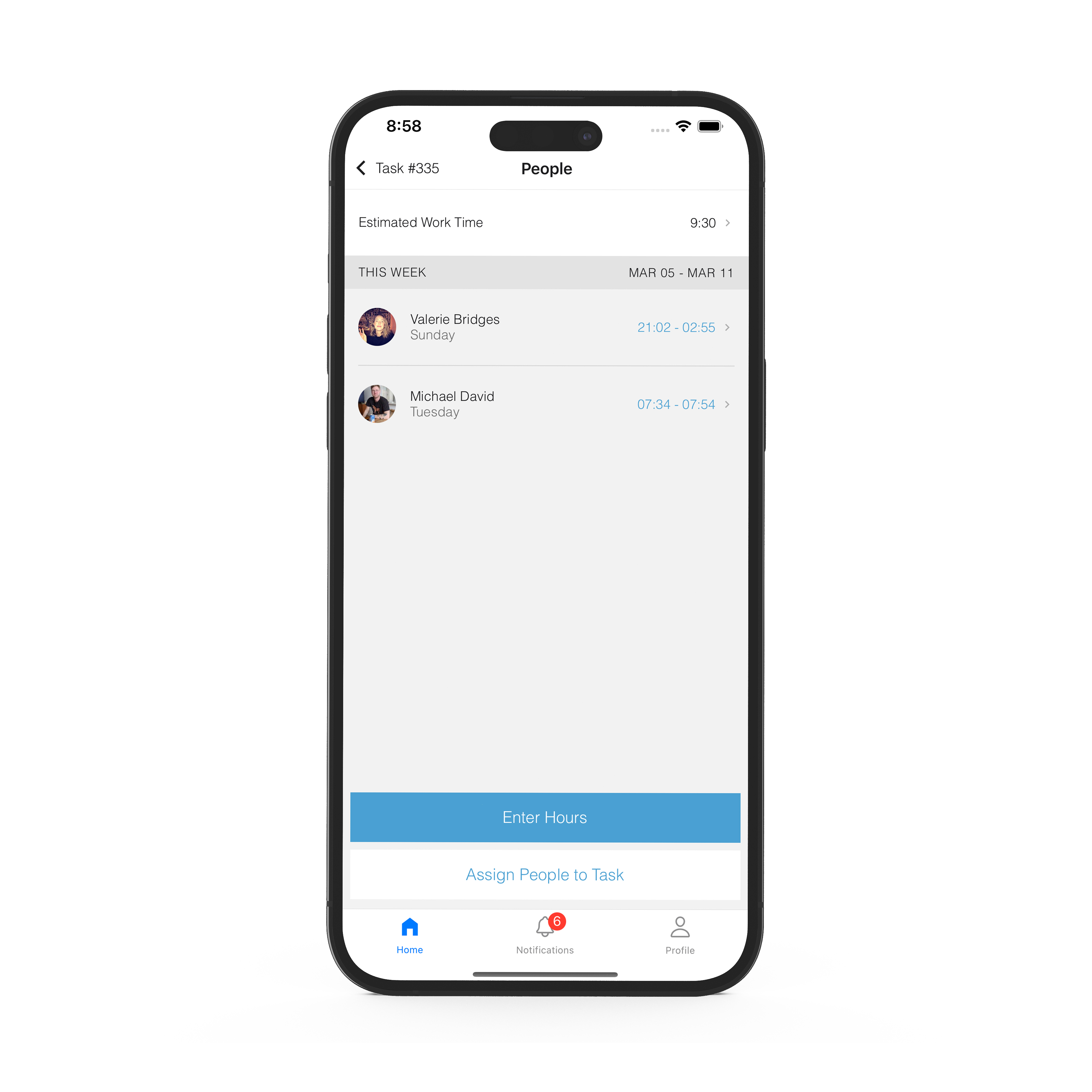 Maintainly screenshot: Maintainly mobile CMMS technician time tracking