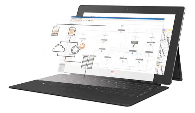 Nintex Process Platform screenshot: A broad selection of connectors can be dropped in to support the communication between a host of popular third-party SaaS-based applications