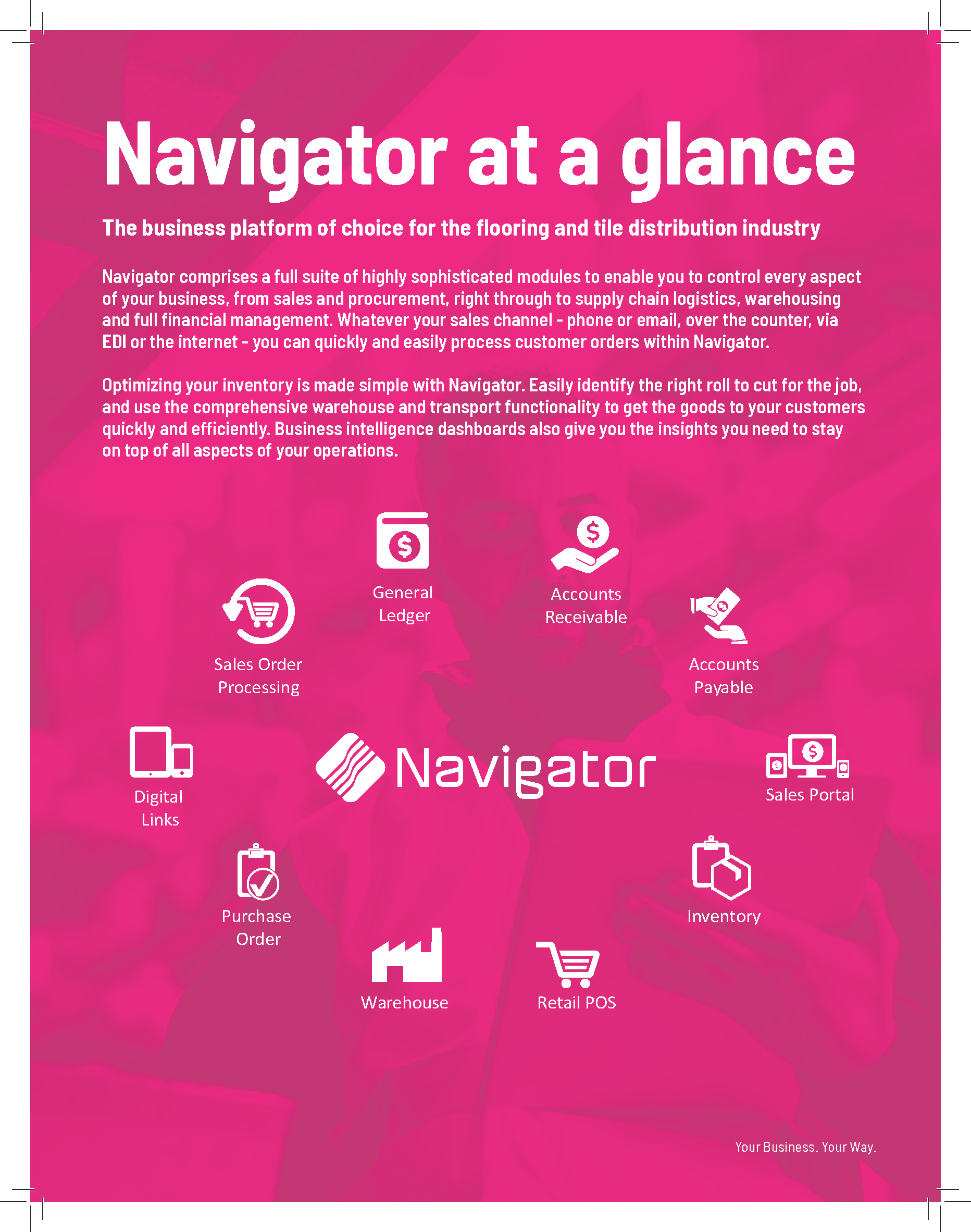 Manage your flooring or tile distribution business with Navigator