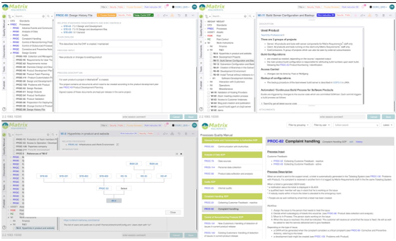 Matrix Requirements Software - Agile QMS : Have processes and work instructions which are simple, efficient and easy to use and improve, not SOPs written by someone else for someone else. MatrixQMS will help create a quality system which works for you, not against you.