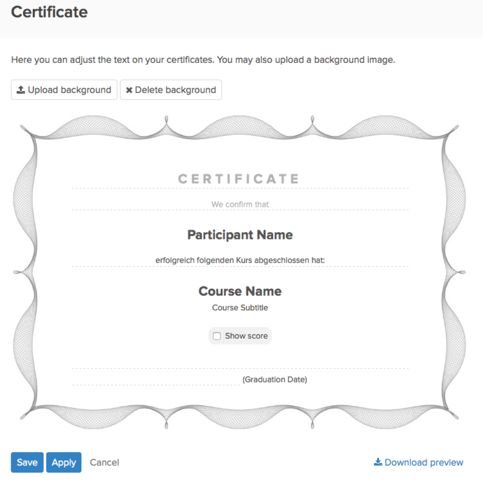 Coursepath Software - Customizable Certificate