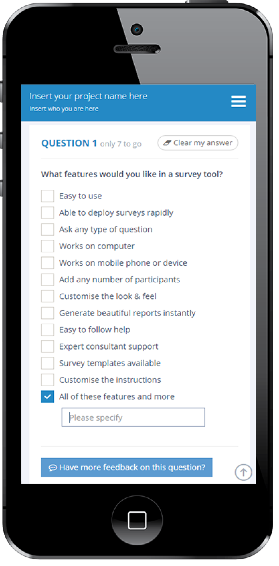 Users can create customized surveys