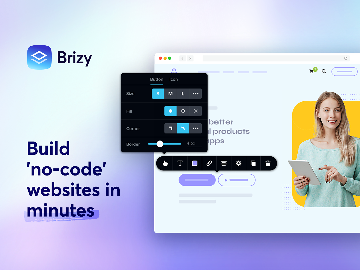 Brizy no-code website builder 