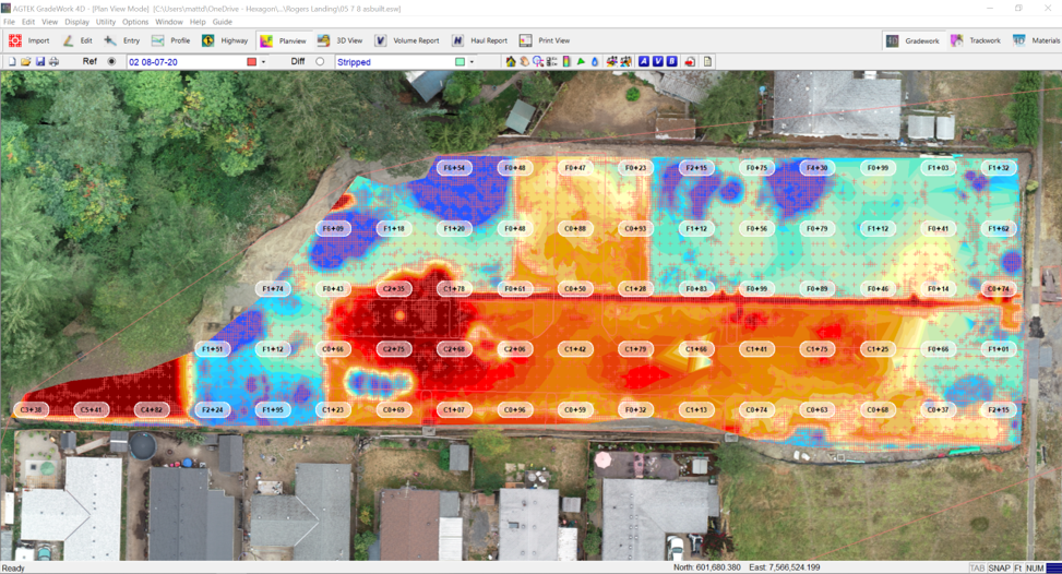 Gradework screenshot: Gradework with drone ortho
