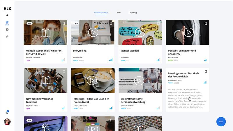 Learning Experience Platform by Haufe Akademie screenshot: Haufe Learning Experience dashboard