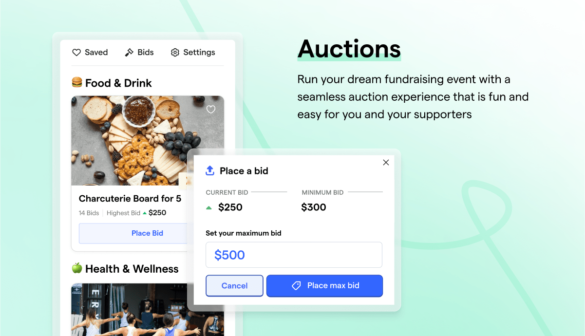 Givebutter Software - Run a stress-free auction for you and your team that your donors will love. Enjoy real-time auction updates, mobile bidding notifications, and fully customizable auction items.