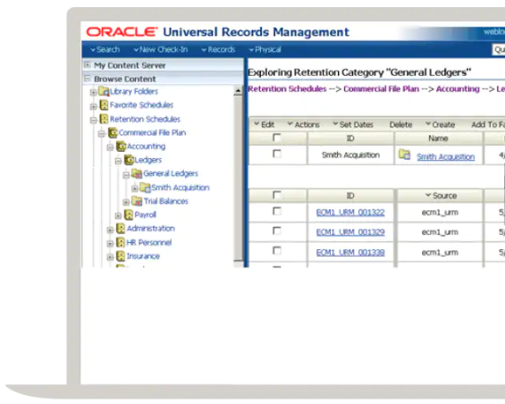 Oracle WebCenter Content records manager