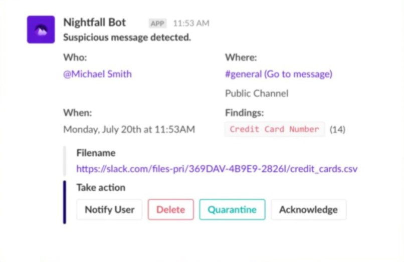 Nightfall DLP chat bot