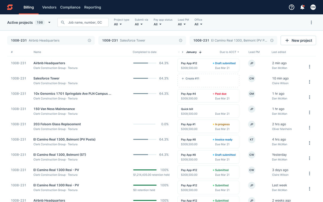 See the real-time status of every payment application across all of your clients from one view.