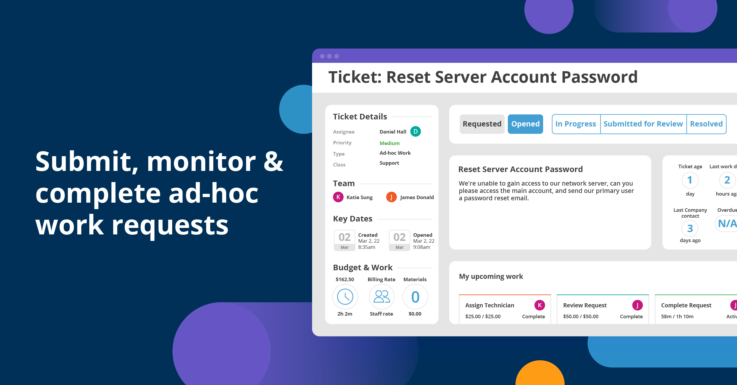 Tickets - Submit, monitor & complete ad-hoc work requests